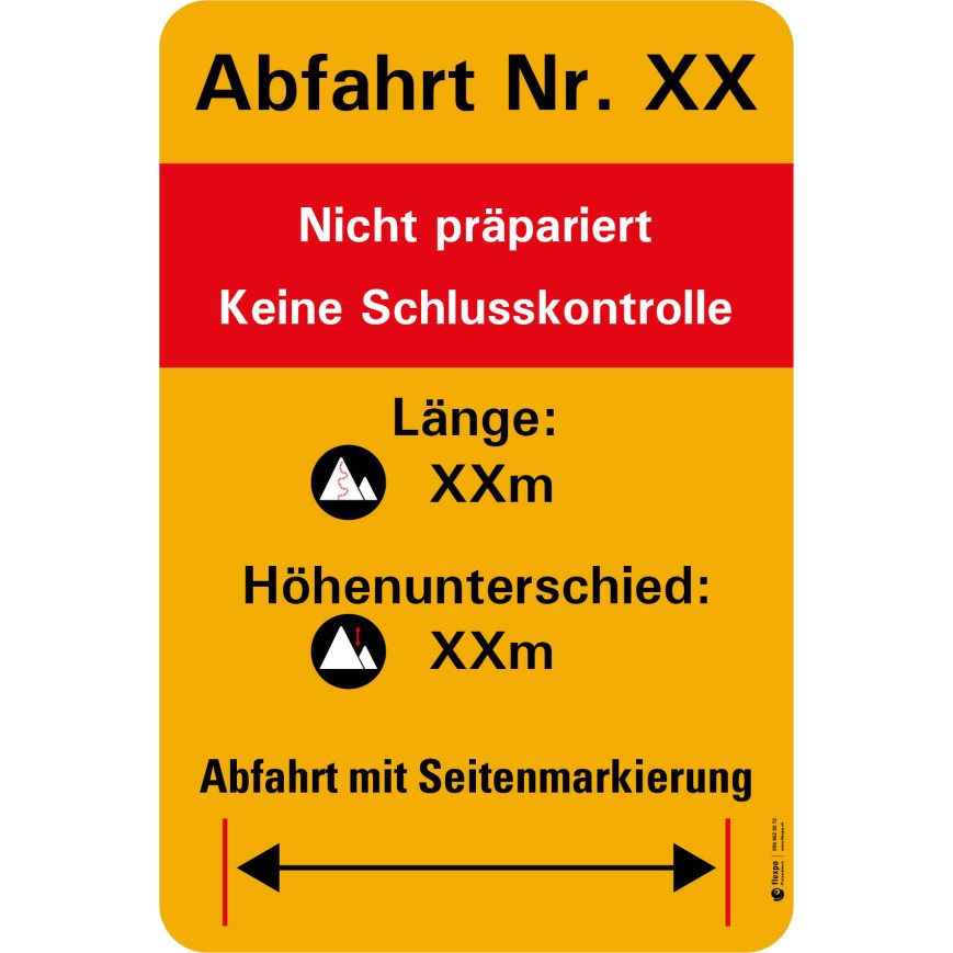 7460 S Abfahrtskleber Seitenmmarkierung DE