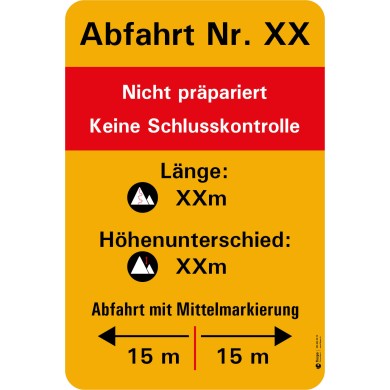 7461 S Abfahrtskleber Mittelmarkierung DE