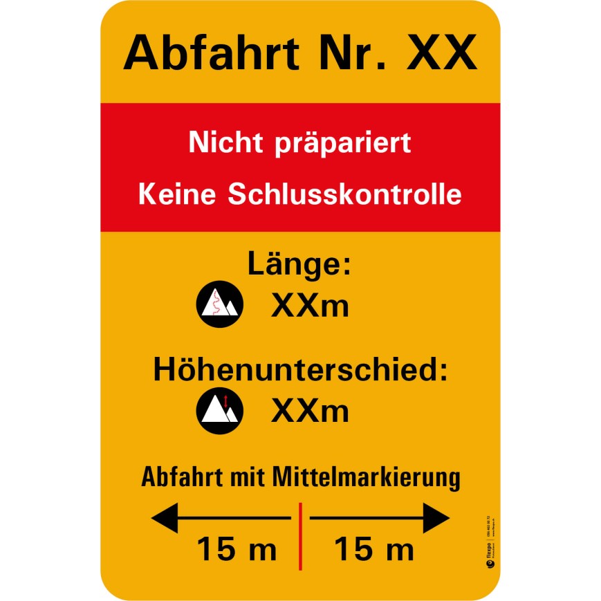7461 S Abfahrtskleber Mittelmarkierung DE