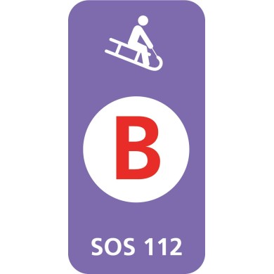 8664 D Schlitteltafel mit Piste rot (SOS 112)