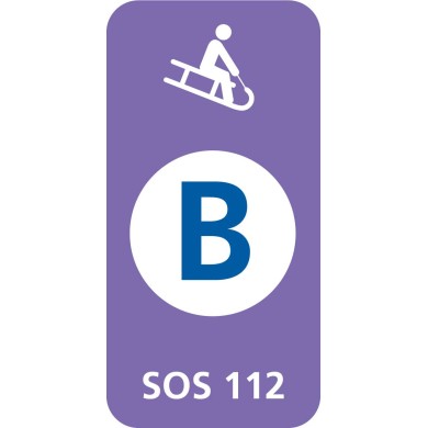 8665 D Schlitteltafel mit Piste blau (SOS 112)
