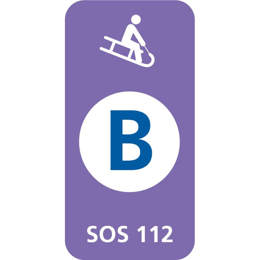 8665 D Schlitteltafel mit Piste blau (SOS 112)