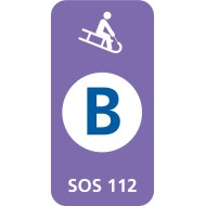 8665 D Schlitteltafel mit Piste blau (SOS 112)