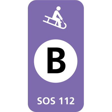 8666 D Schlitteltafel mit Piste schwarz (SOS 112)