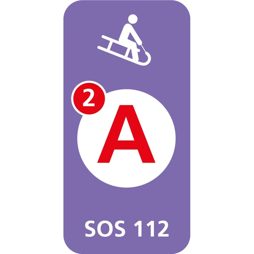 8667 D Schlitteltafel mit Piste rot (SOS 112)