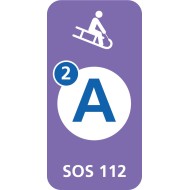 8668 D Schlitteltafel mit Piste blau (SOS 112)