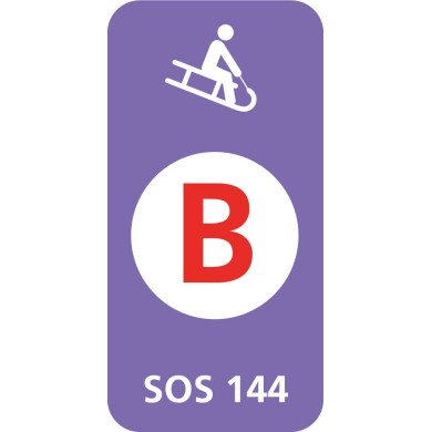 8664 D Schlitteltafel mit Piste rot (SOS 144)