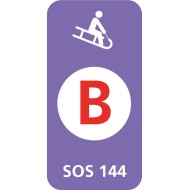 8664 D Schlitteltafel mit Piste rot (SOS 144)