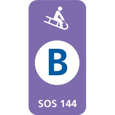 8665 D Schlitteltafel mit Piste blau (SOS 144)