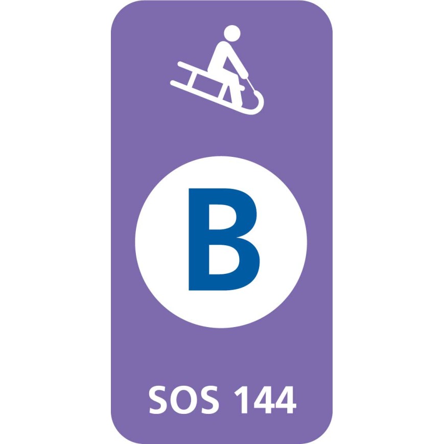 8665 D Schlitteltafel mit Piste blau (SOS 144)