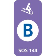 8665 D Schlitteltafel mit Piste blau (SOS 144)