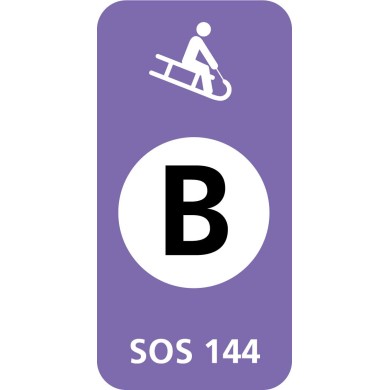 8666 D Schlitteltafel mit Piste schwarz (SOS 144)