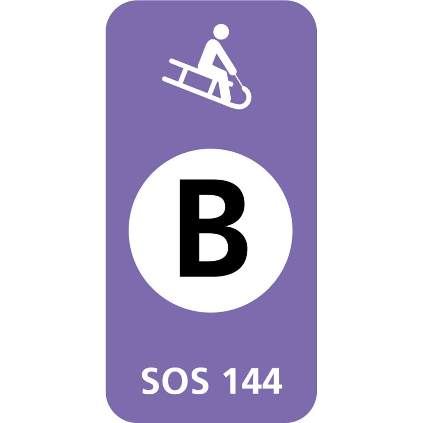 8666 D Schlitteltafel mit Piste schwarz (SOS 144)