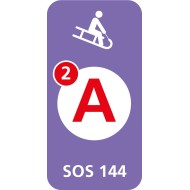 8667 D Schlitteltafel mit Piste rot (SOS 144)