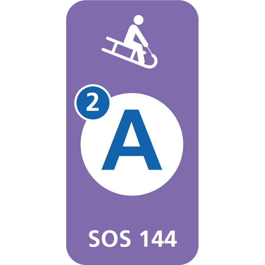 8668 D Schlitteltafel mit Piste blau (SOS 144)