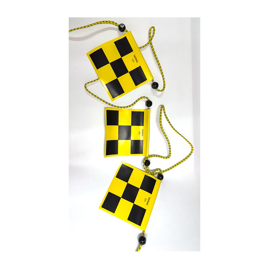 112 Wimpel-Seil / Gefahr / kleine Wimpel / 10 m