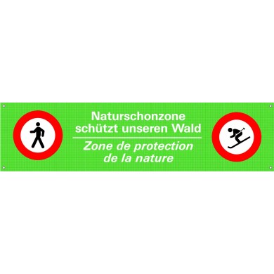 330 Signal-Band montiert auf Stöcke / Naturschonz.