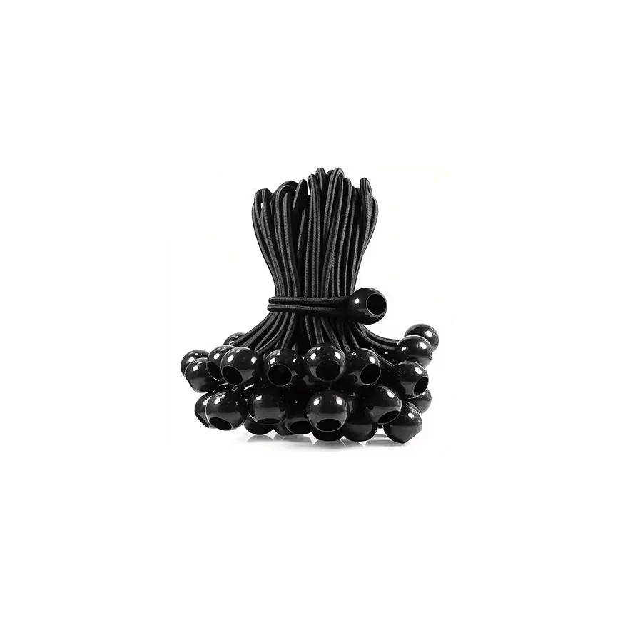 Kugel-Gummi-Halterung lang 20 cm / schwarz
