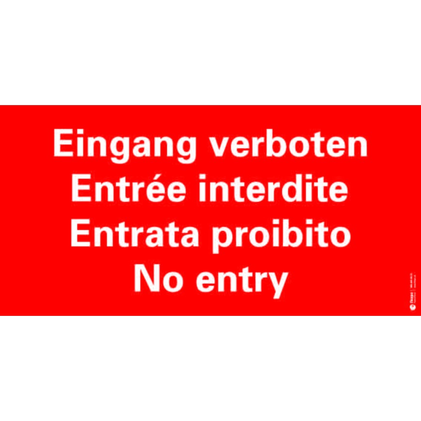 7608 A Anlagetafel Eingang verboten