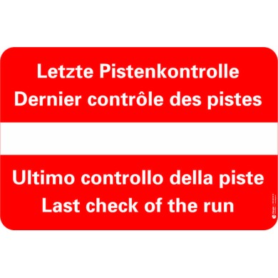 7616 A Anlagetafel Pistenkontrolle rot