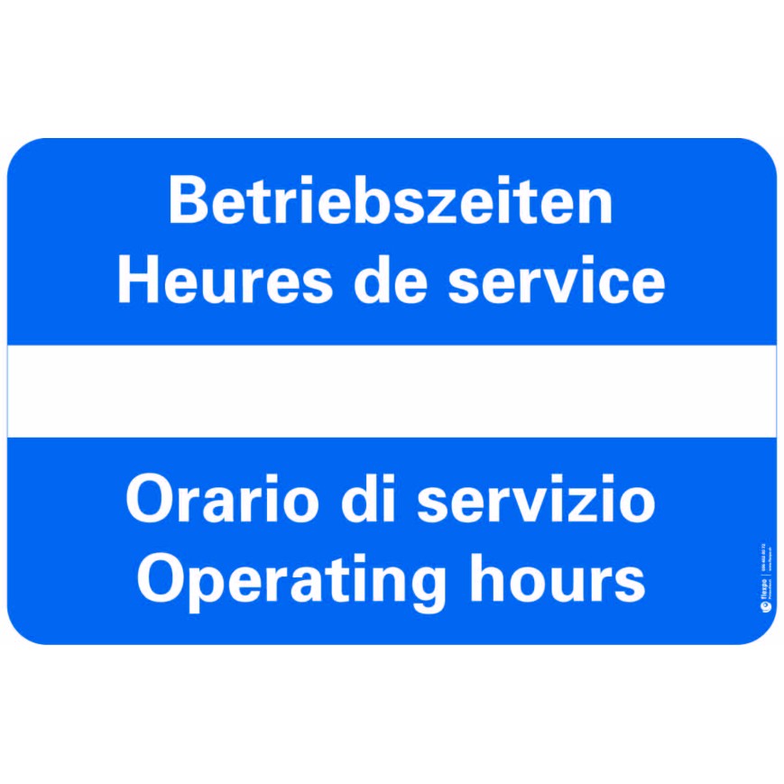 7605 A Anlagetafel Betriebszeiten
