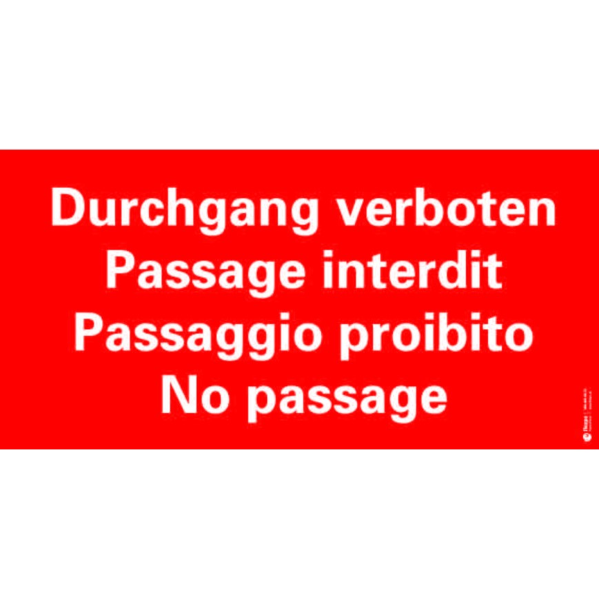 7609 S Anlagekleber Durchgang verboten