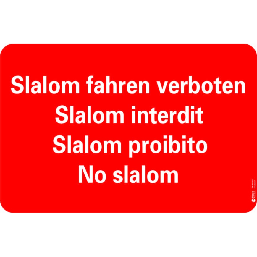 7603 S Anlagekleber Slalom verboten