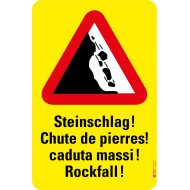 7016 A Gefahrentafel Steinschlag