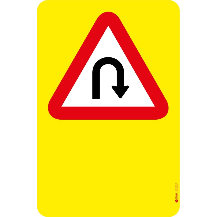 7014 A Gefahrentafel U-turn rechts