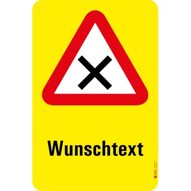 7001 S Gefahrenkleber Kreuzung + Text