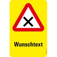 7001 S Gefahrenkleber Kreuzung + Text