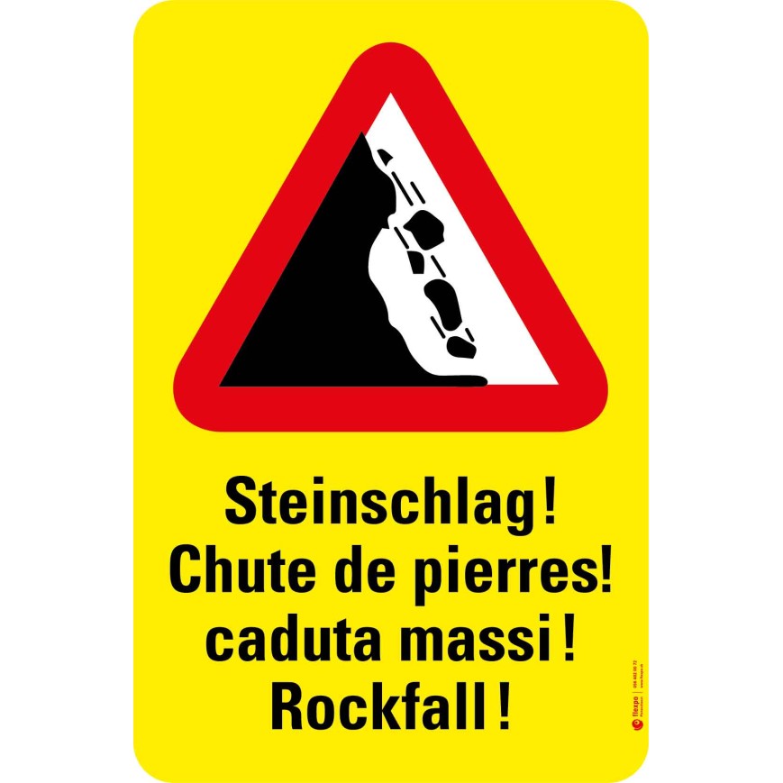 7016 S Gefahrenkleber Steinschlag
