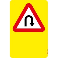 7014 S Gefahrenkleber U-turn rechts