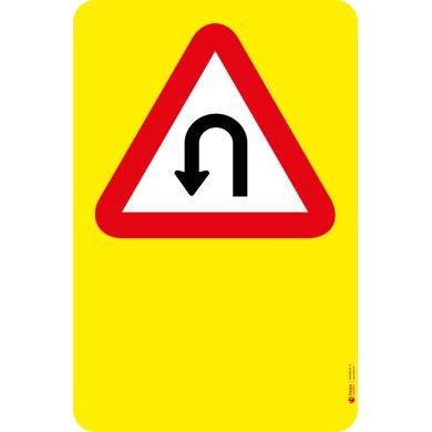 7013 S Gefahrenkleber U-turn links