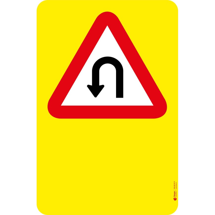 7013 S Gefahrenkleber U-turn links