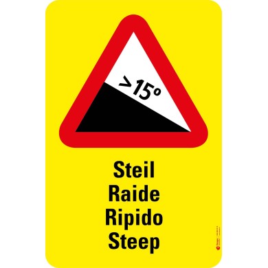 7012 S Gefahrenkleber Gefälle 15°