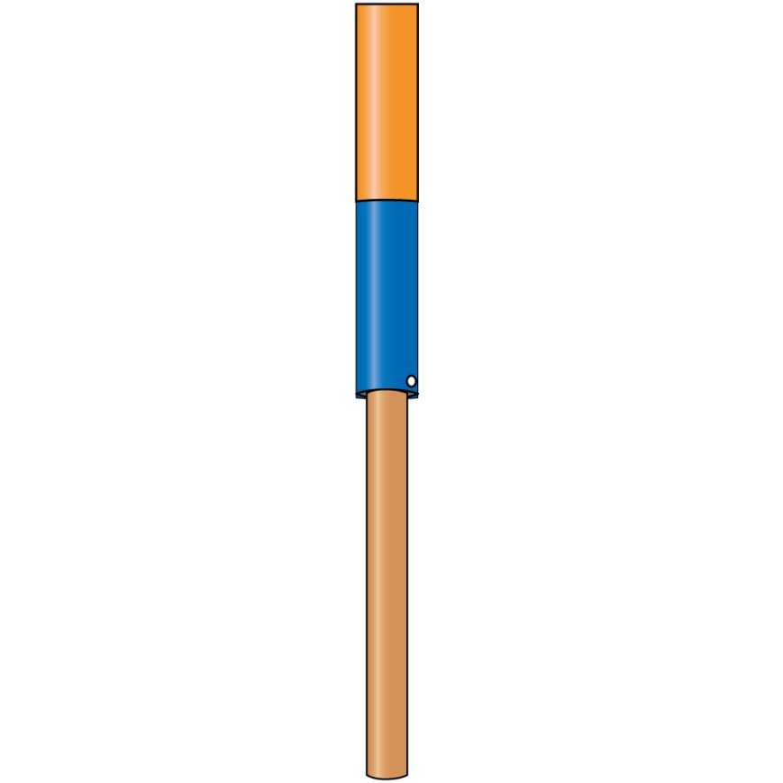 452 Pistenstangen-Hüllen / blau-orange 50:50