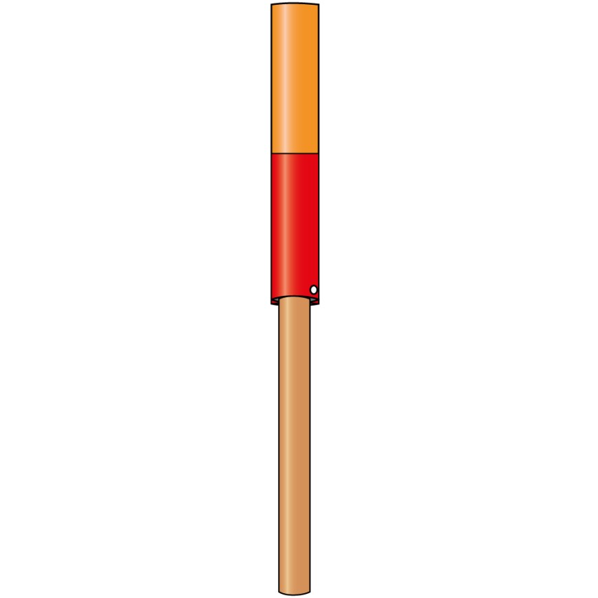 453 Pistenstangen-Hüllen / rot-orange 50:50