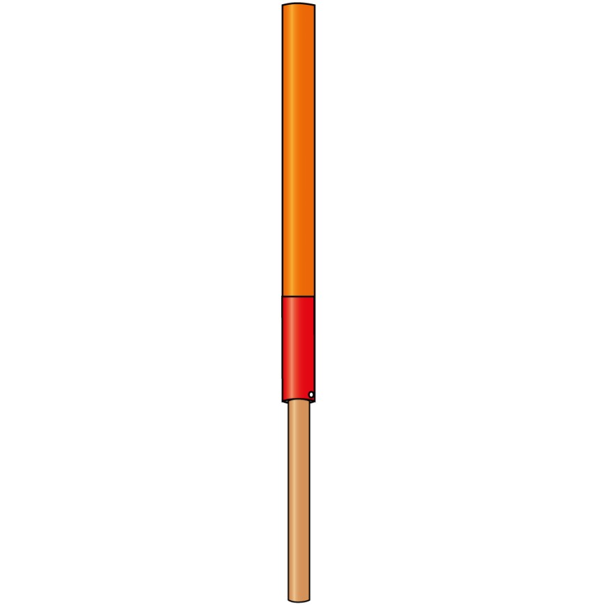 481 Pistenstangen-Hüllen / rot-orange 25:75
