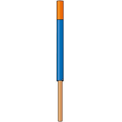490 Pistenstangen-Hüllen / blau-orange 75:25