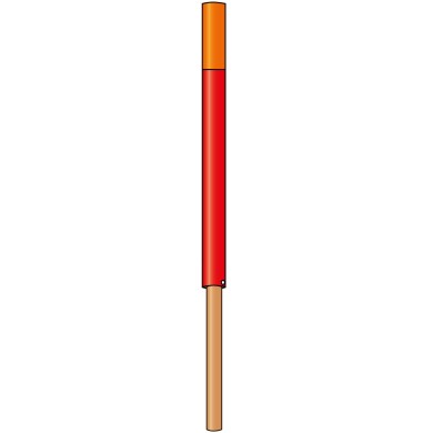 491 Pistenstangen-Hüllen / rot-orange 75:25