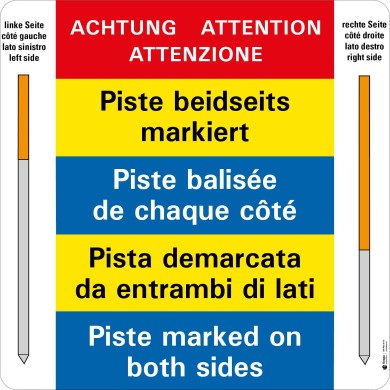 7410 S Warnkleber Piste beidseitig markiert