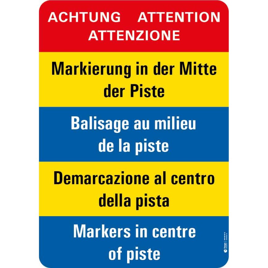 7408 S Warnkleber Markierung Mitte Piste