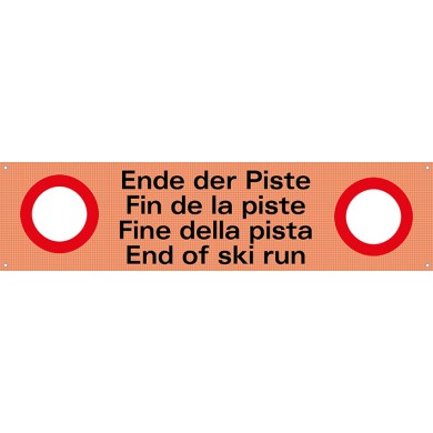 335 LQ Signal-Band montiert auf Stöcke/ Ende Piste