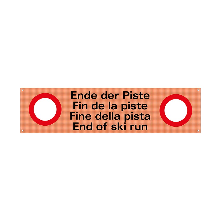 335 LQ Signal-Band montiert auf Stöcke/ Ende Piste