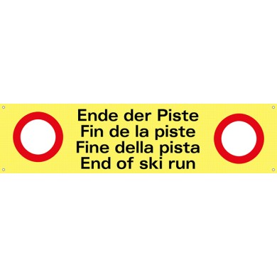 335 GQ Signal-Band montiert auf Stöcke/ Ende Piste