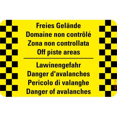 7301 S Warnkleber Freies Gelände-Lawinengefahr
