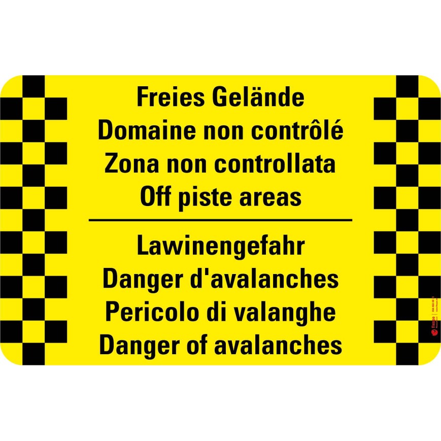 7301 S Warnkleber Freies Gelände-Lawinengefahr