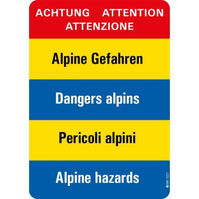 7401 A Warntafel Alpine Gefahren