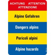 7401 A Warntafel Alpine Gefahren